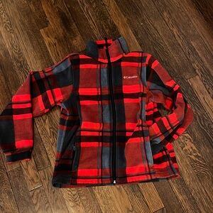 Columbia: plaid boys fleece sweat shirt: like new